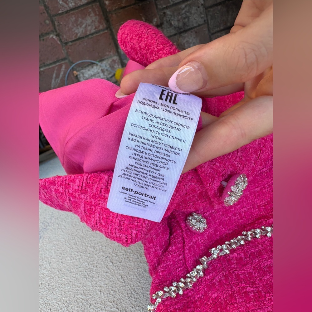SELF-PORTRAIT Boucle Mini Dress in Fuchsia - Picture 13 of 16